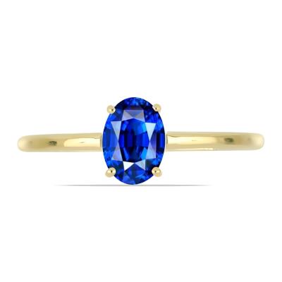 BUY 14K GOLD NATURAL BLUE SAPPHIRE GEMSTONE RING
